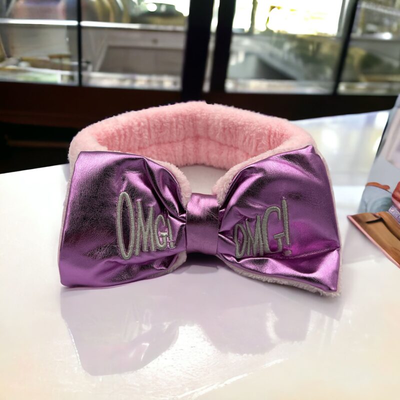 OPASKA DO WŁOSÓW KOSMETYCZNA DO MAKIJAŻU JASNA RÓŻOWA KOKARDA OMG