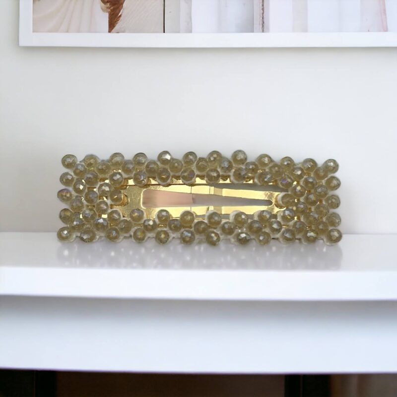 Spinka do włosów złota kryształki kamienie szampańskie ślub wesele