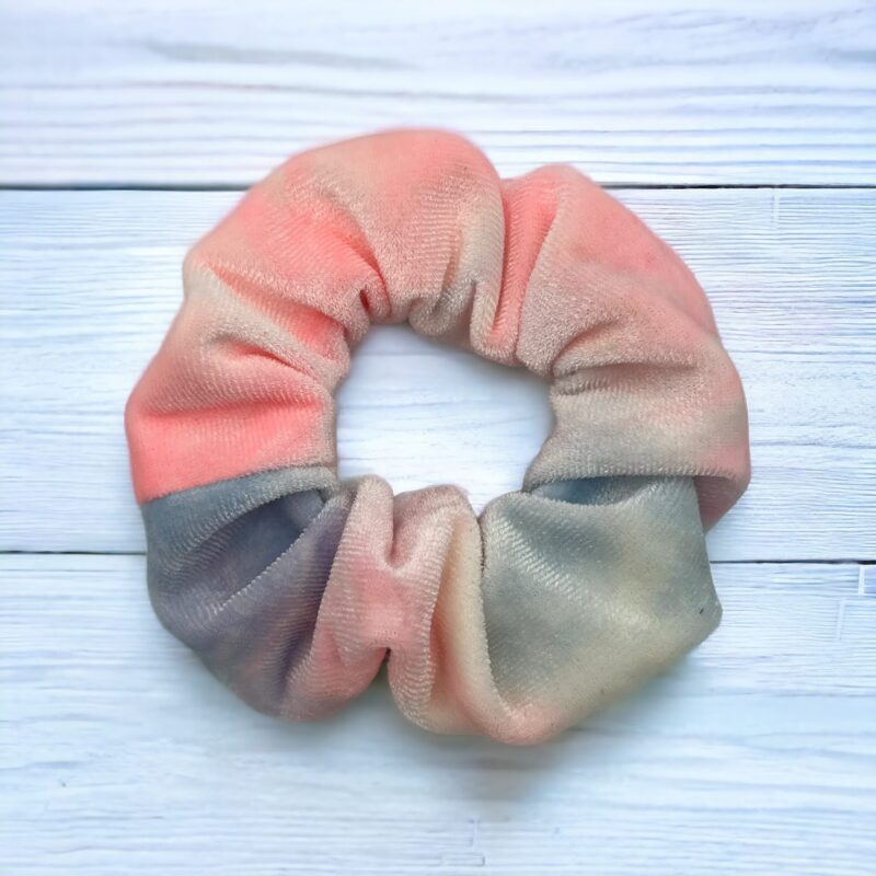 Gumka do włosów SCRUNCHIE frotka welur niebieska różowa OMBRE