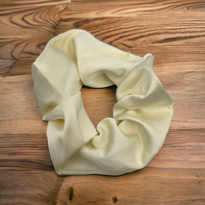 Gumka do włosów SCRUNCHIE frotka kremowa ecru satyna