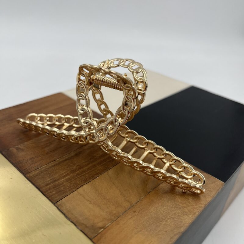 Spinka złota klamerka duża złota klamra łańcuch łańcuszek stal