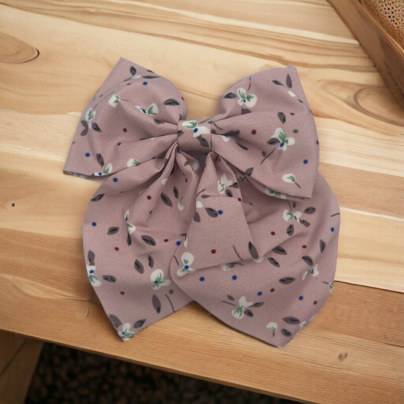 Spinka do włosów duża jasna różowa kokardka kokarda kwiatki