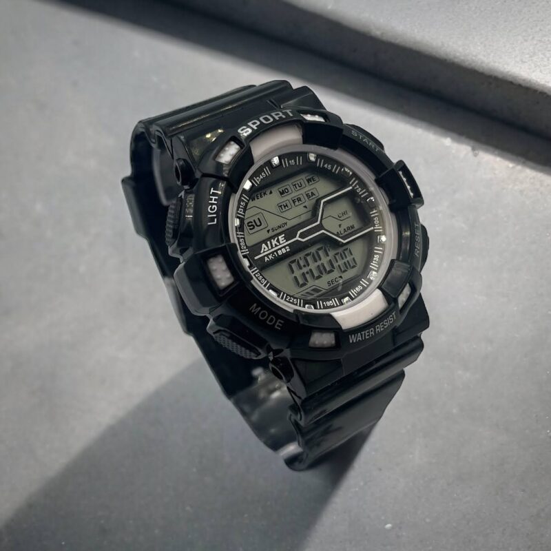 Zegarek elektroniczny sportowy unisex damski dziecięcy czarny