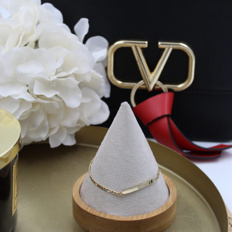 Bransoletka klasyczna drobna pancerka stal 316L złota