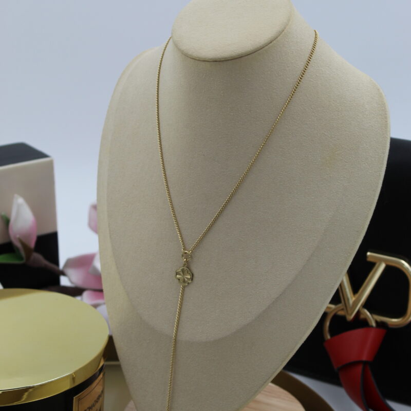 Naszyjnik celebrytka pancerka koniczyna serce złoty stal 316L