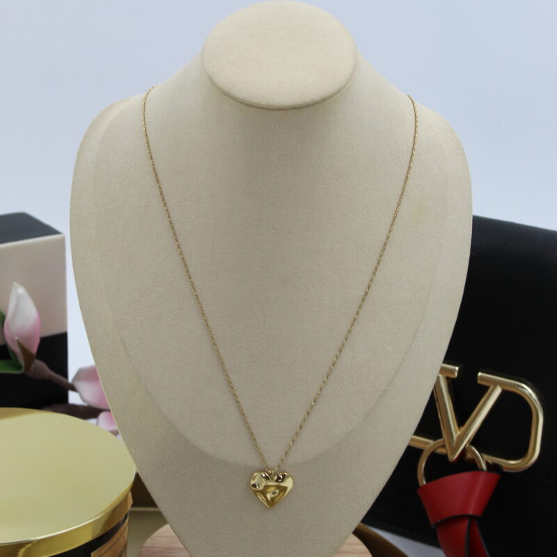 Naszyjnik celebrytka wężyk falowane serce złoty stal 316L