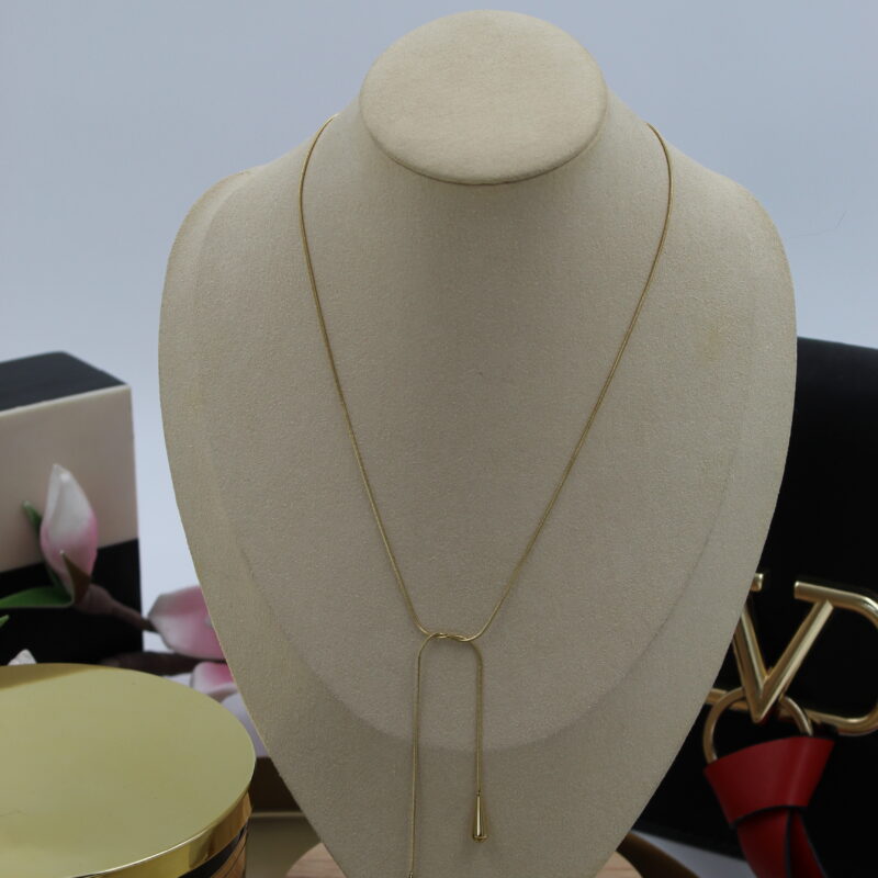 Naszyjnik celebrytka wężyk kropelki sopelki supeł złoty stal 316L