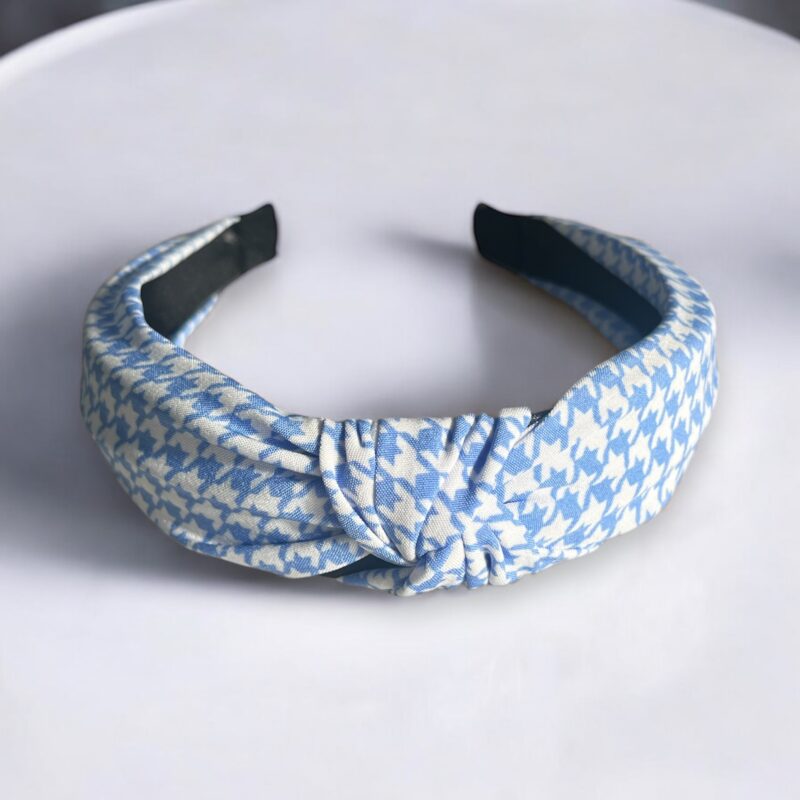 Opaska do włosów PIN UP supeł turban niebieska pepitka