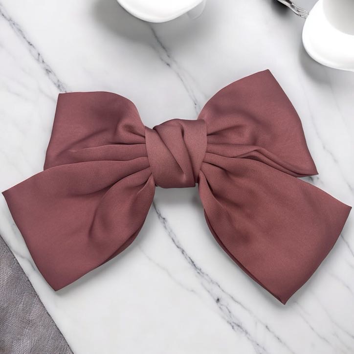 Spinka do włosów klamra duża kokarda okolicznościowa różowa