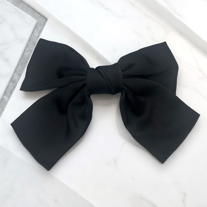 Spinka do włosów klamra duża kokarda okolicznościowa czarna