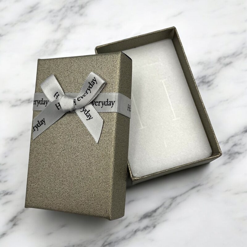 Pudełko prezentowe ozdobne ZŁOTE SZAMPAŃSKIE na biżuterię zapakuj prezent