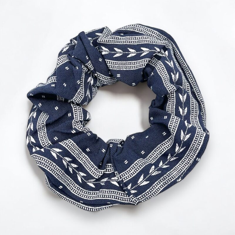 Gumka do włosów SCRUNCHIE frotka granatowa wzorek wzór