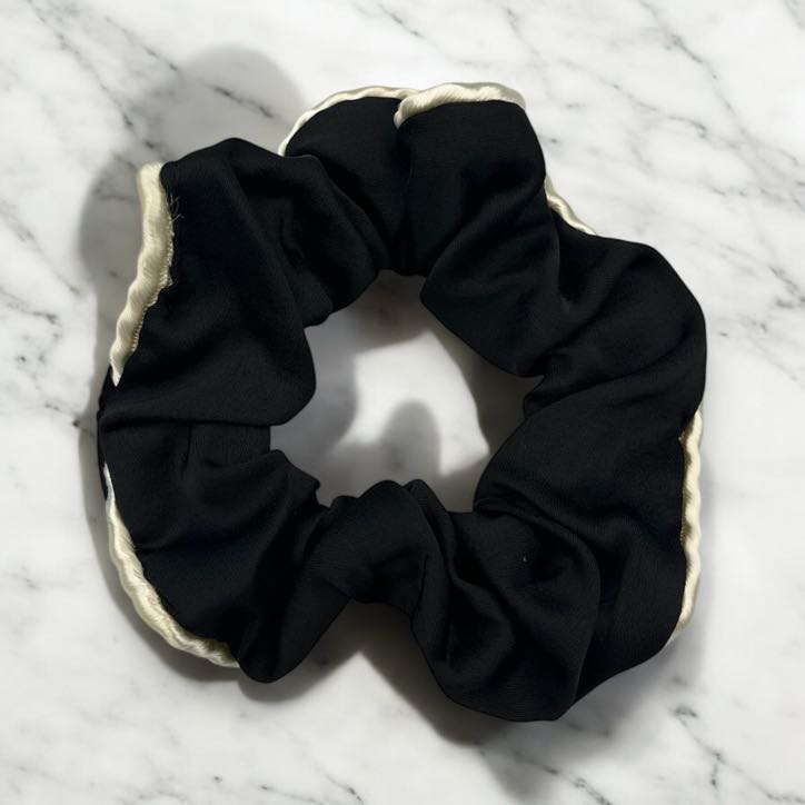 Gumka do włosów SCRUNCHIE frotka czarna gładka elegancka