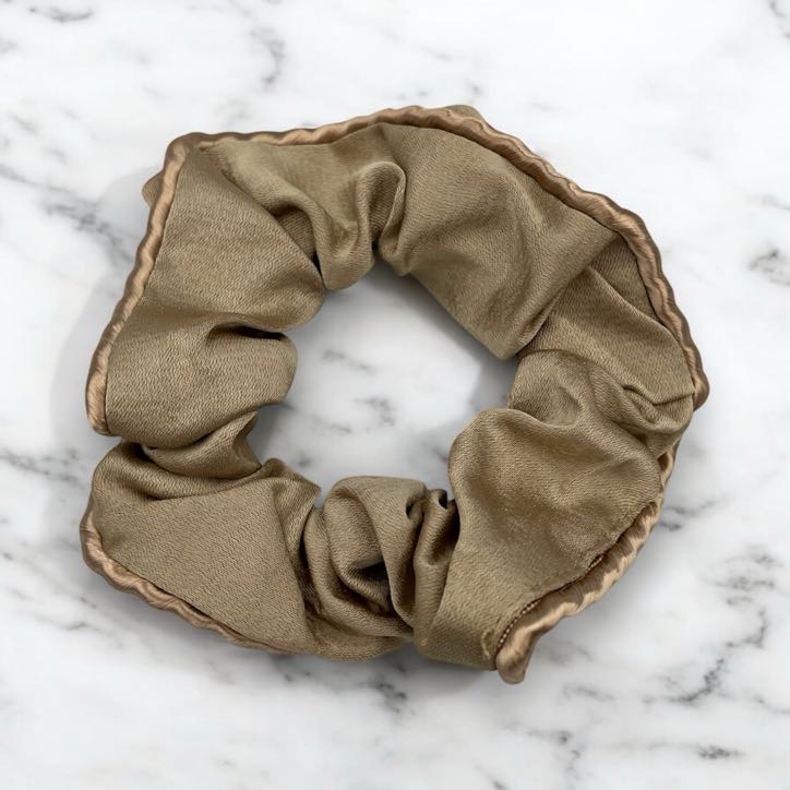 Gumka do włosów SCRUNCHIE frotka beżowa gładka elegancka