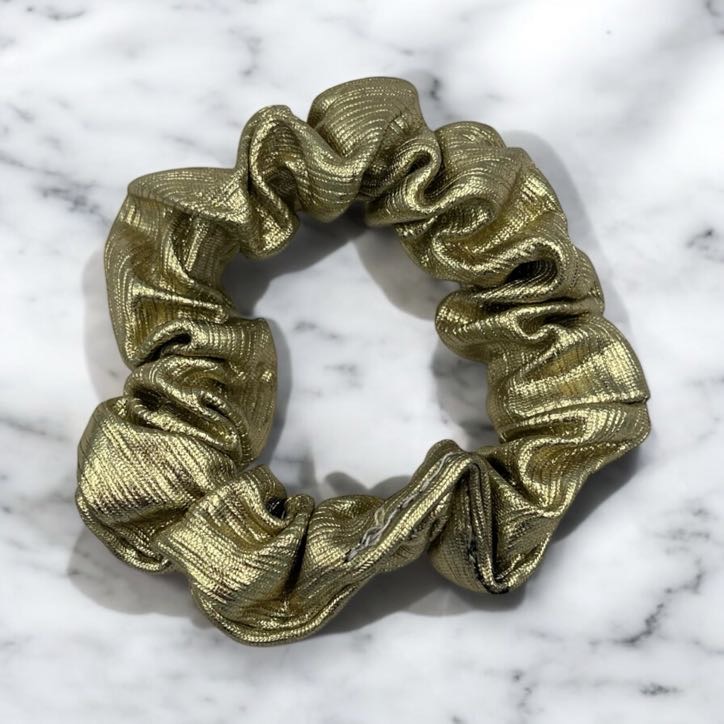 Gumka do włosów SCRUNCHIE frotka ZŁOTA błyszcząca KARNAWAŁ