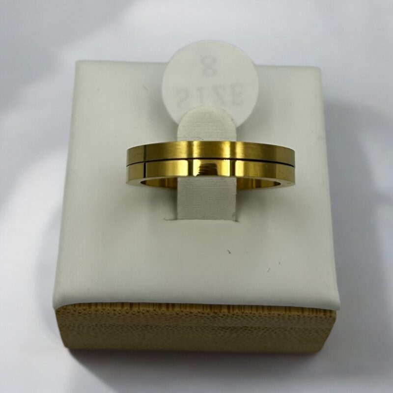 Pierścionek obrączka MAT/POŁYSK 7/17 mm złoty stal 316L