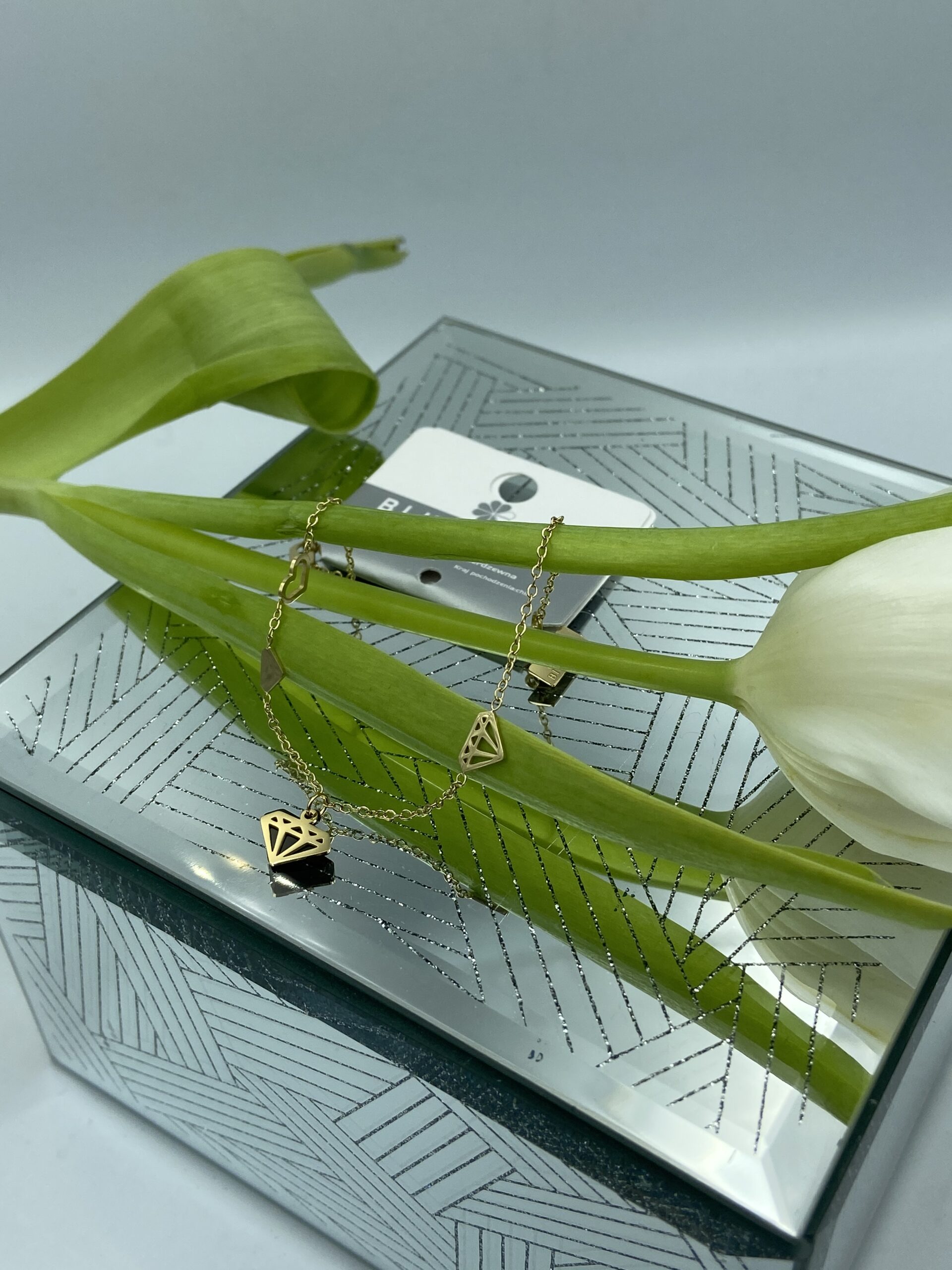 Bransoletka diamenty serca 316L prezent - obrazek 2