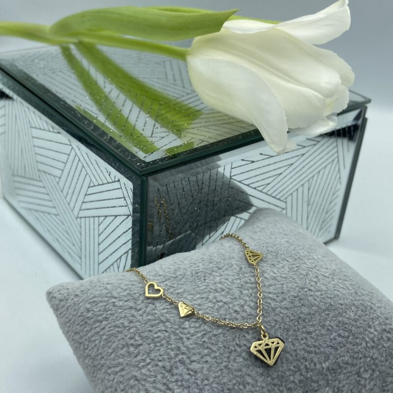 Bransoletka diamenty serca 316L prezent