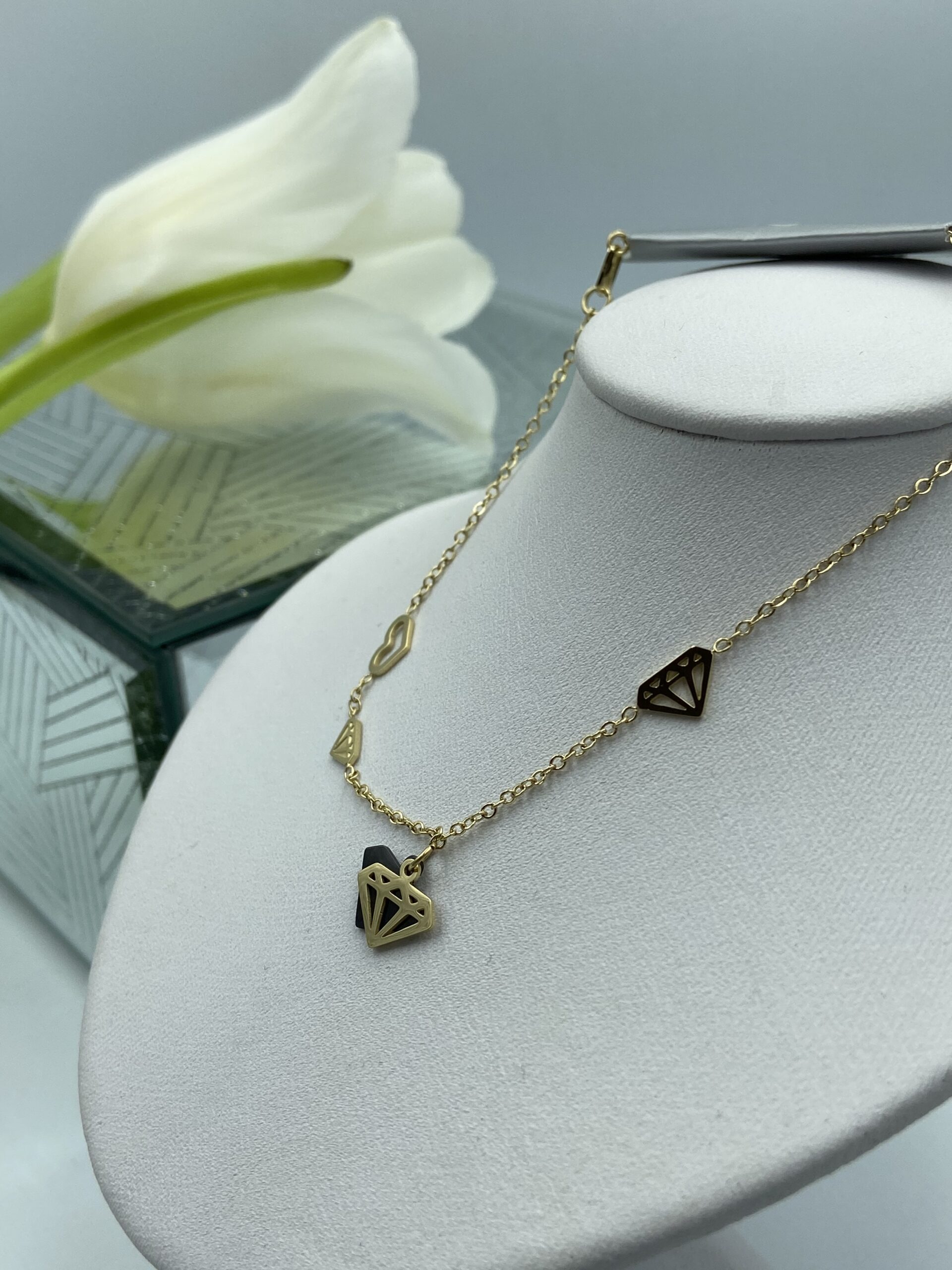 Bransoletka diamenty serca 316L prezent - obrazek 3