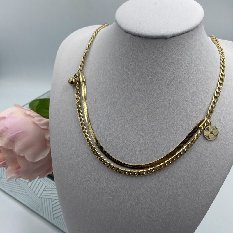 Naszyjnik celebrytka koniczynka kwiatek żmija 316L