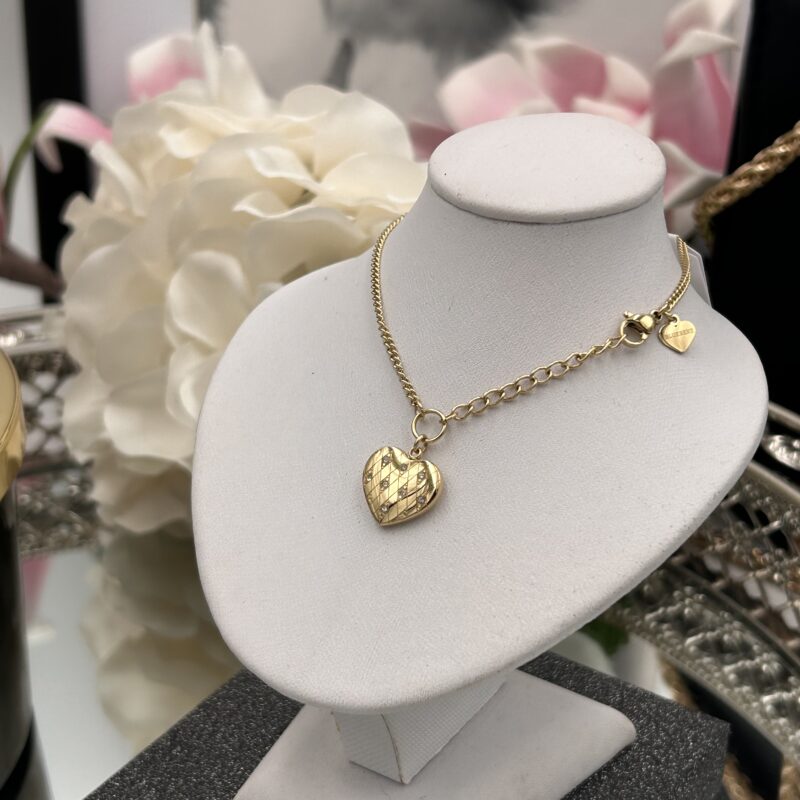 Bransoletka serce cyrkonie stal 316L