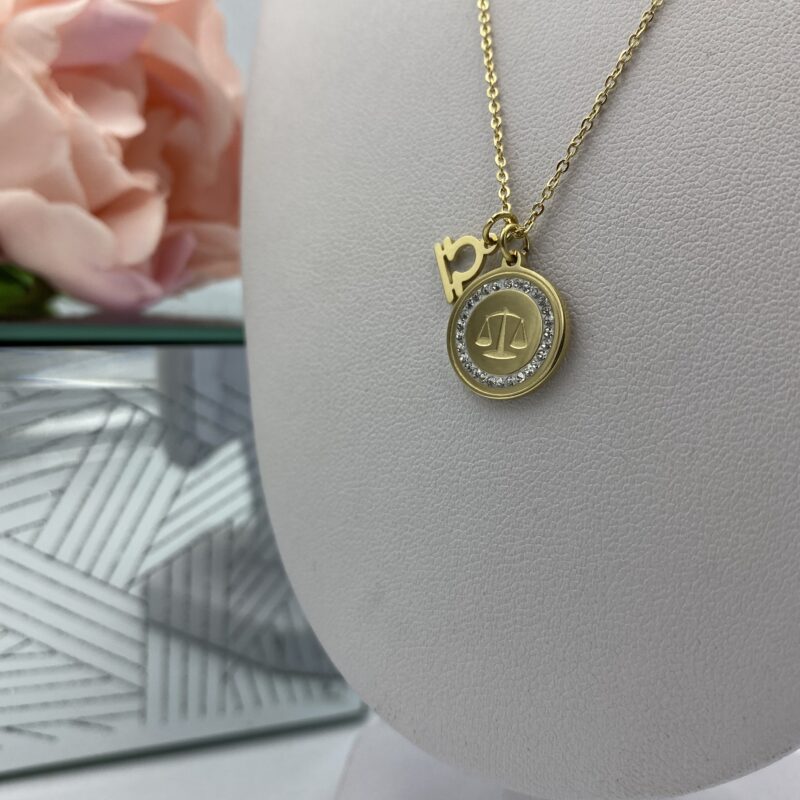 Naszyjnik celebrytka ZODIAK Waga stal 316L złoty