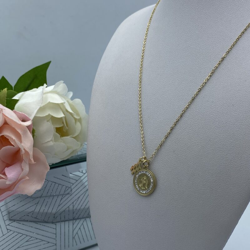 Naszyjnik celebrytka ZODIAK Wodnik złoty stal 316L