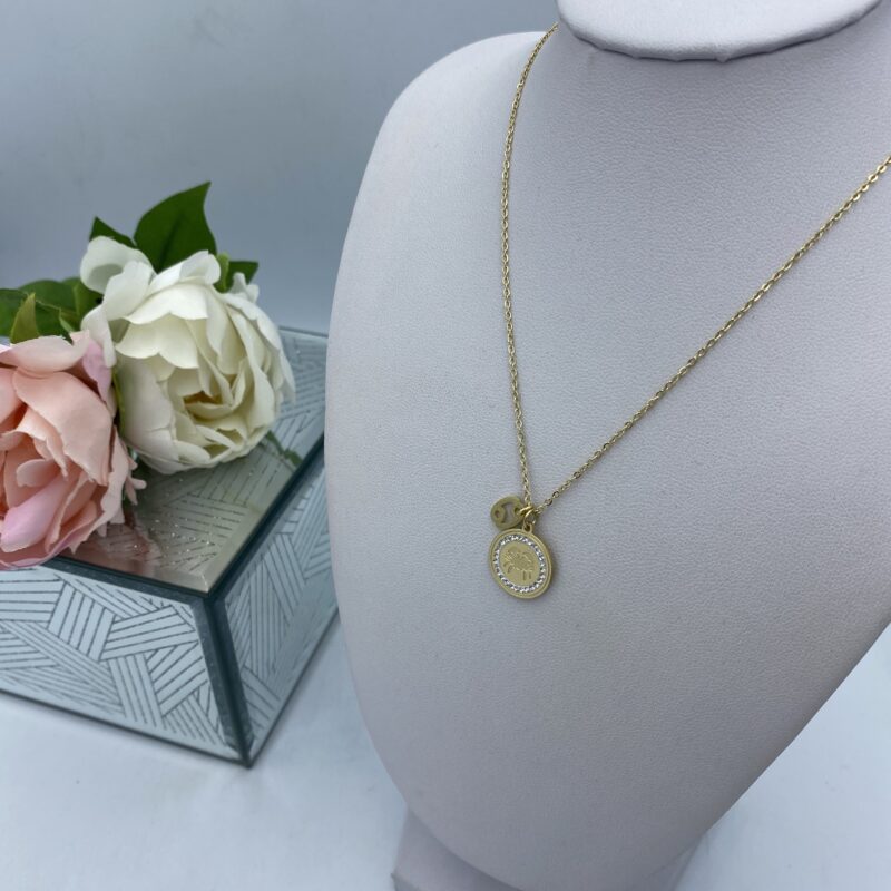 Naszyjnik celebrytka ZODIAK Rak złoty cyrkonie stal 316L