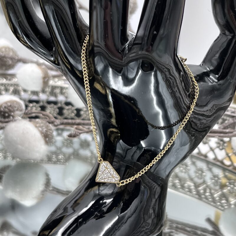 Bransoletka diament cyrkonie stal 316L złota