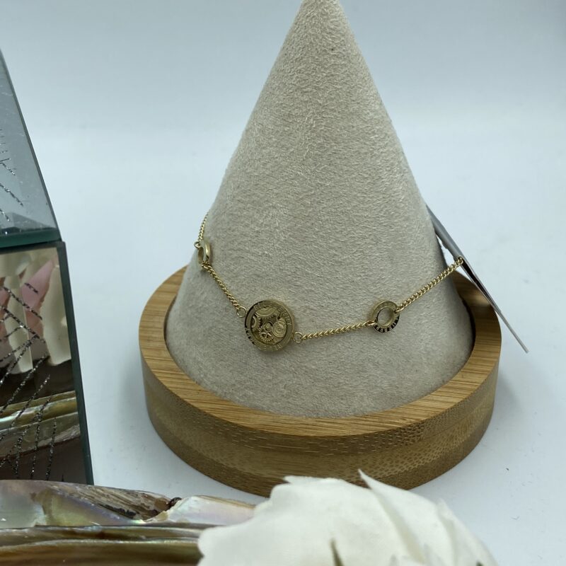 Bransoletka kółko zegary stal 316L złota