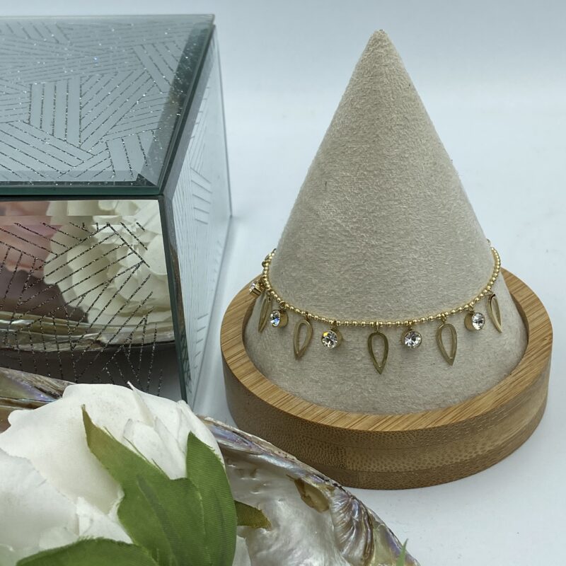 Bransoletka Blueberry łezka cyrkonie stal 316L