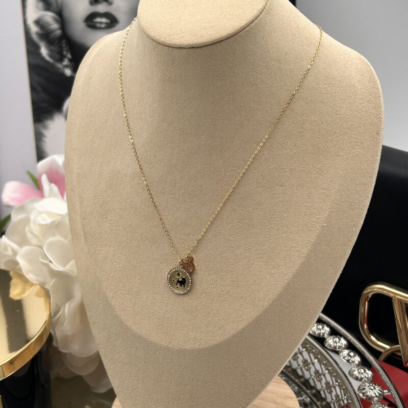 Naszyjnik celebrytka ZODIAK Byk złoty cyrkonie stal 316L