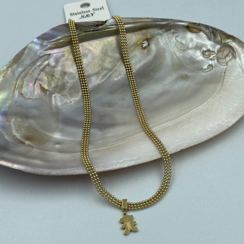 Naszyjnik celebrytka miś stal 316L prezent