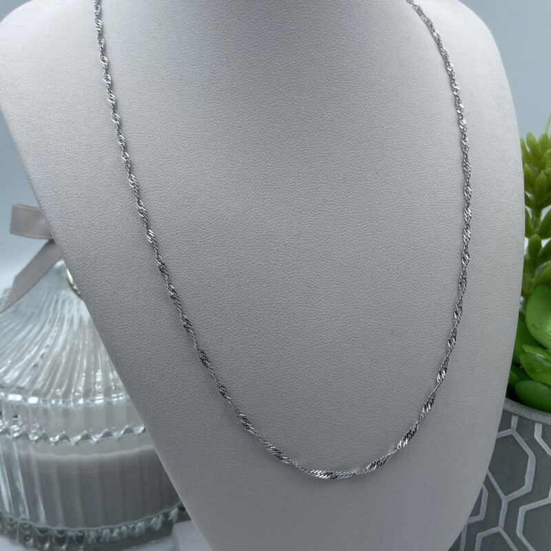 Naszyjnik celebrytka pleciony srebrny stal 316L