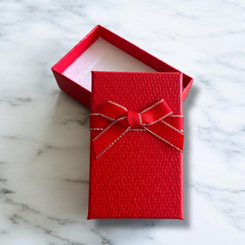Pudełko prezentowe ozdobne CZERWONE na biżuterię zapakuj prezent