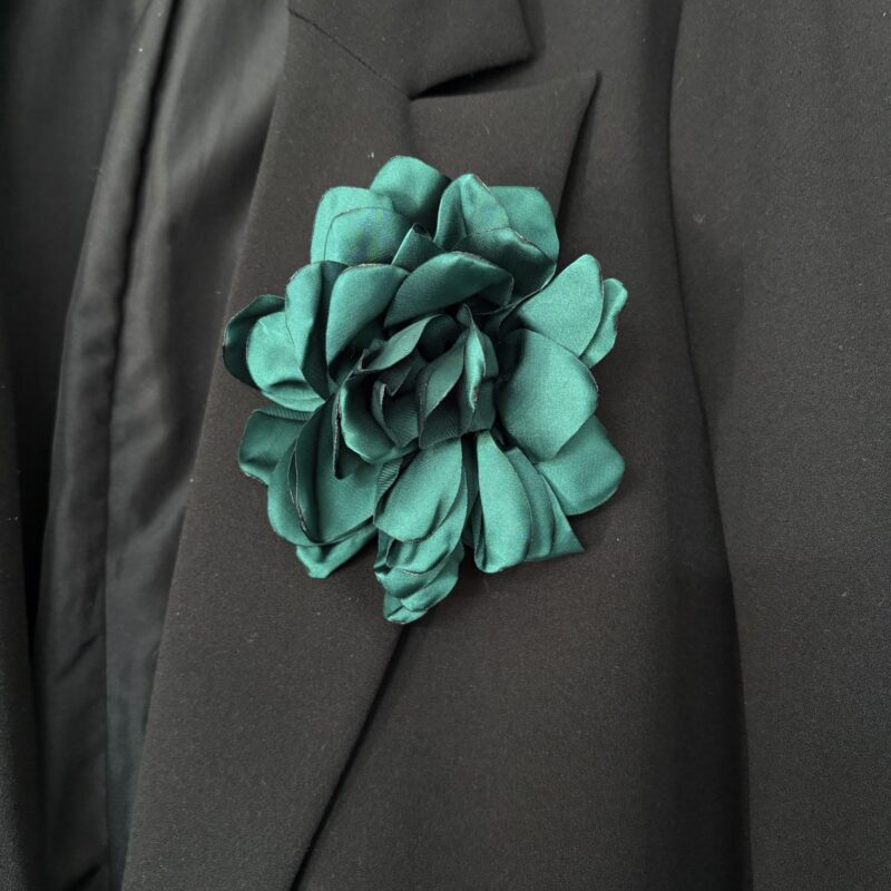 BROSZKA przypinka agrafka wsuwka kwiat kwiatek zielony szmaragdowy 12 cm