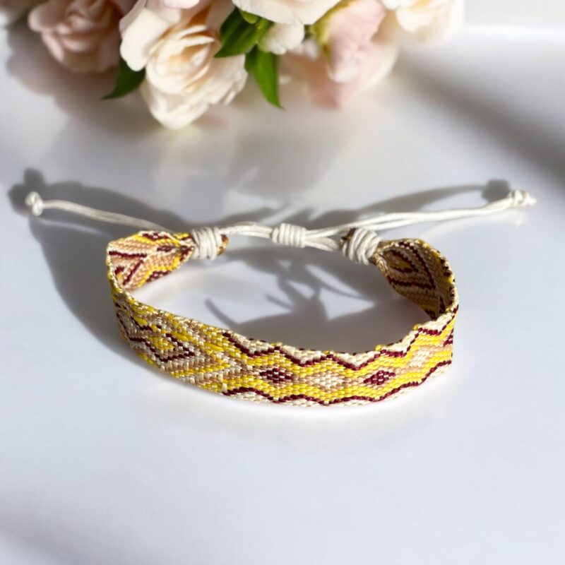 Bransoletka pleciona z muliny sznurek woskowany kolorowa wzorek