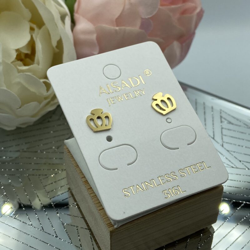 Kolczyki korona QUEEN stal 316L prezent
