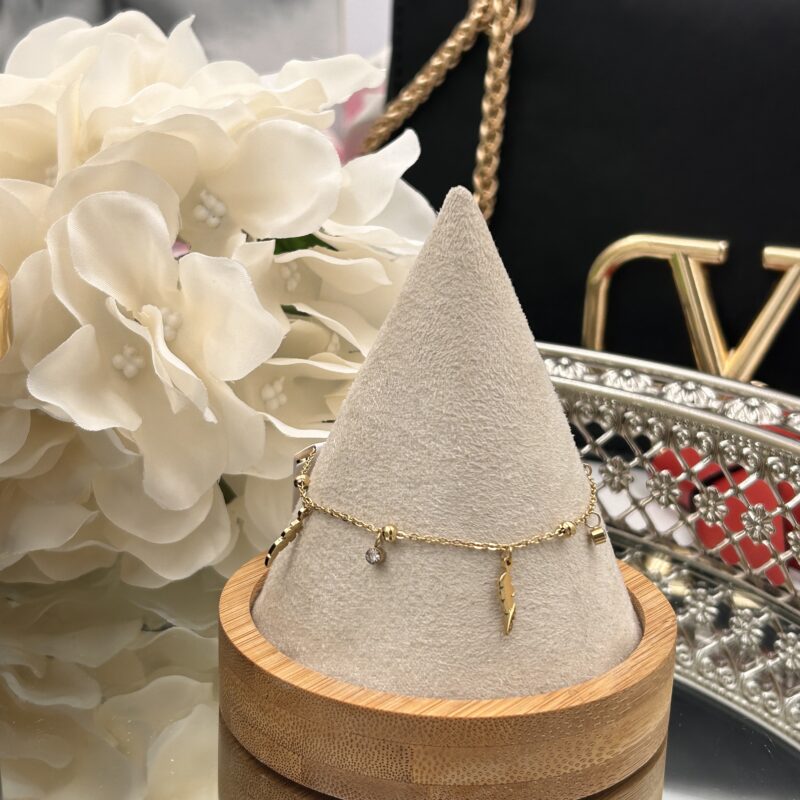 Bransoletka pióro piórka cyrkonie stal 316L