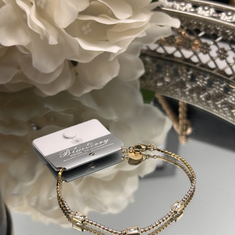 Bransoletka kamienie cyrkonie stal 316L