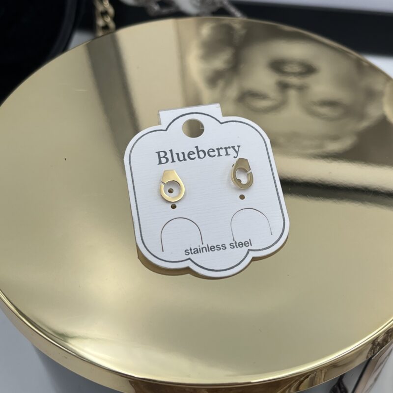 Kolczyki kajdanki stal 316L złote sztyft