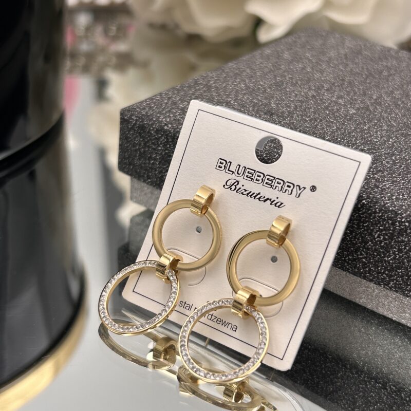 Kolczyki koła kółka cyrkonie stal 316L