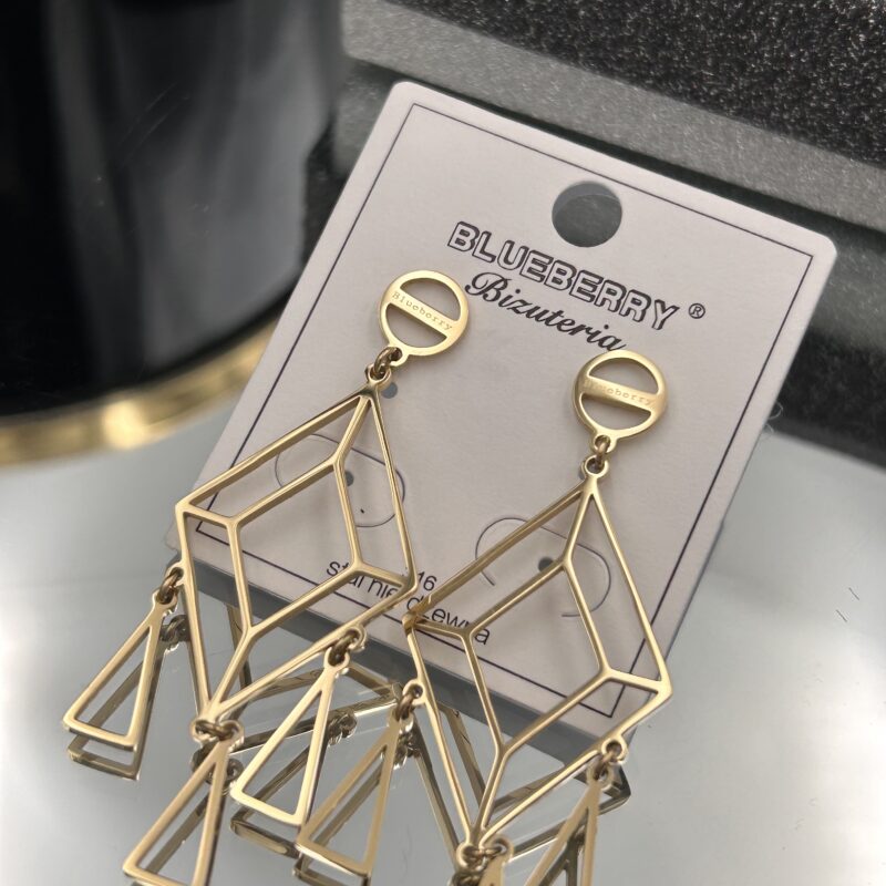 Kolczyki długie geometryczne stal 316L