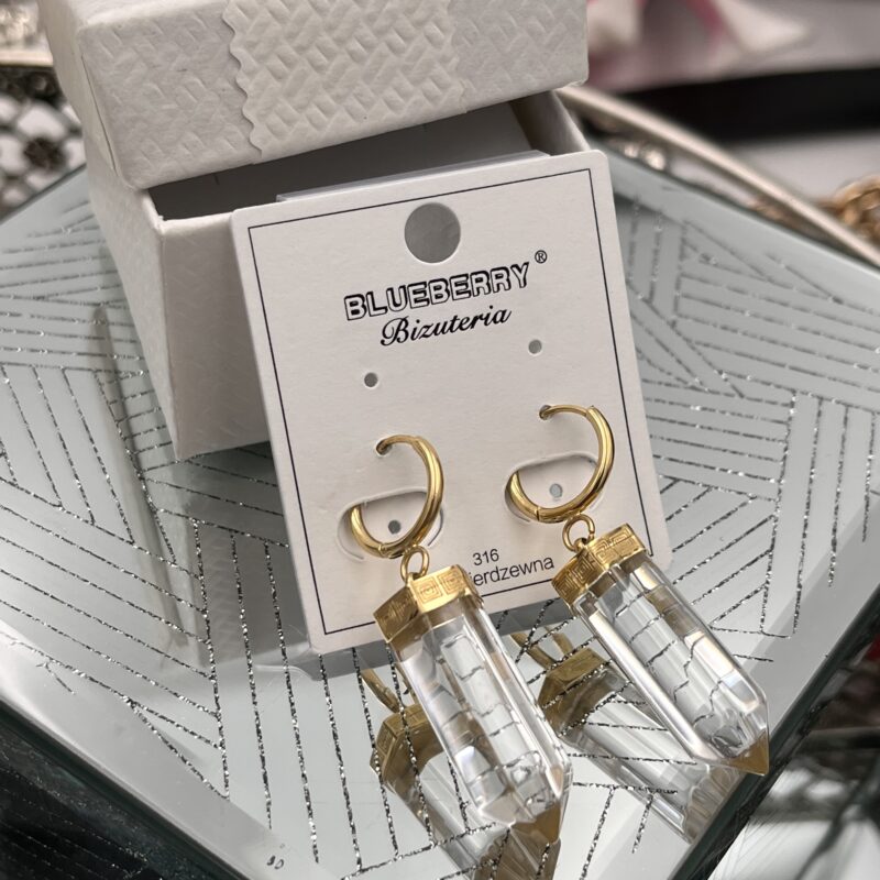 Kolczyki kamień grecki wzór stal 316L