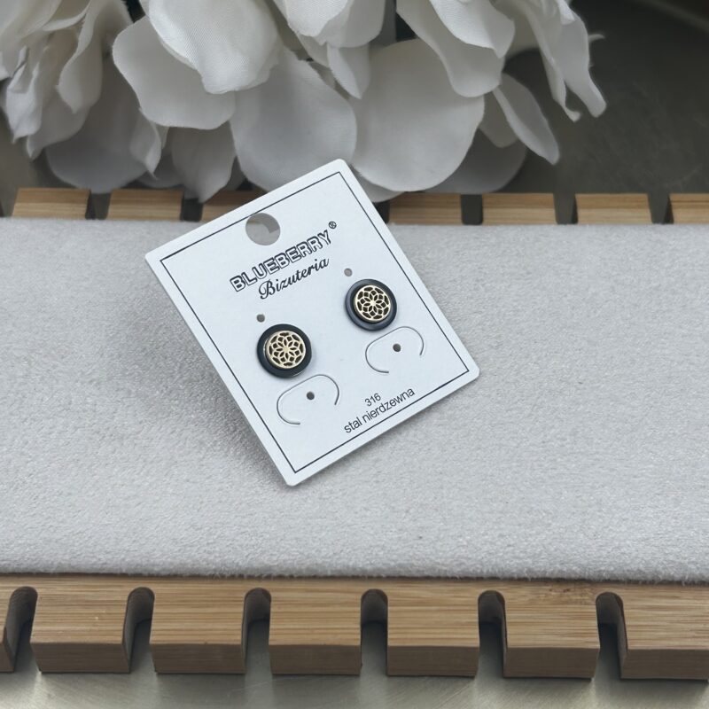 Kolczyki kółka kółeczka wzór wzorek stal 316L złote