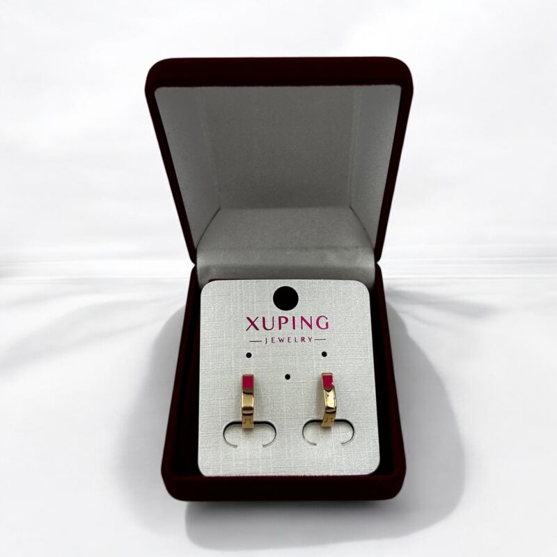 Kolczyki kwadraty różowy dodatek stal chirurgiczna 316L różowe złoto