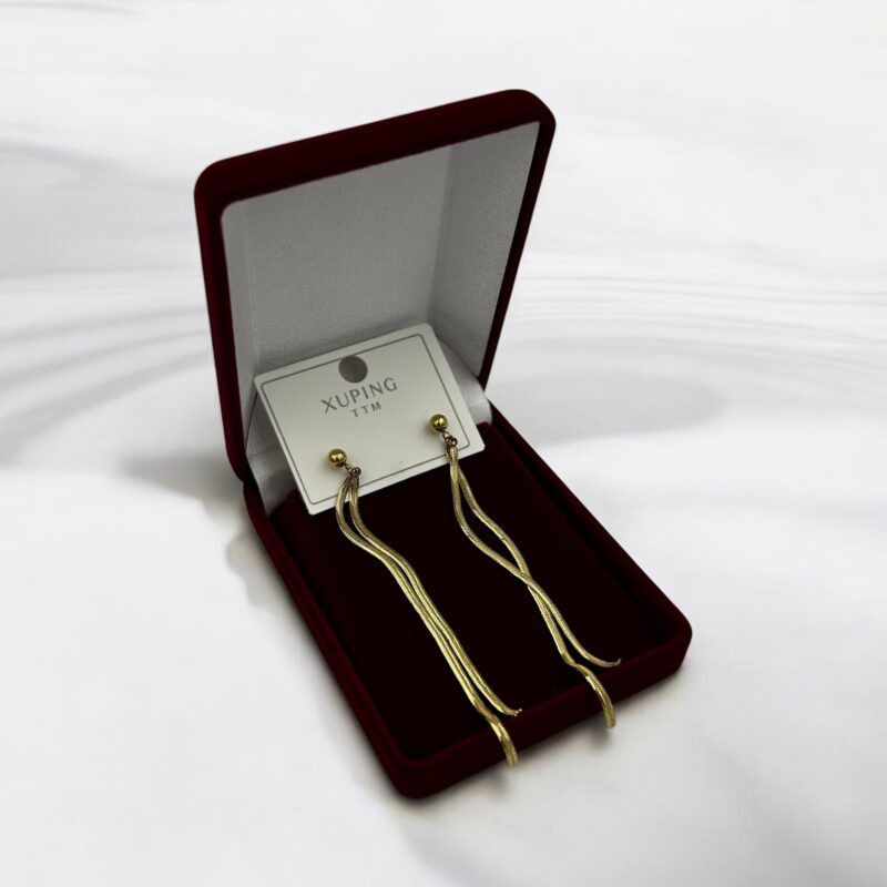 Kolczyki kulki wiszące żmijki stal chirurgiczna 316L złote