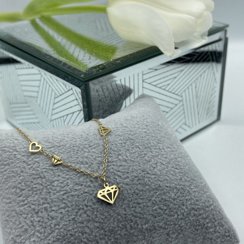 Bransoletka diamenty serca 316L prezent