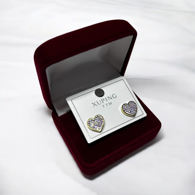 Kolczyki serce serduszko cyrkonie stal chirurgiczna 316L złote