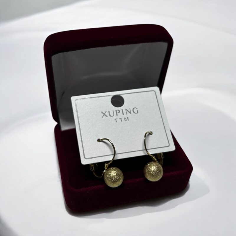 Kolczyki klasyczne wiszące kulki kule stal chirurgiczna 316L złote